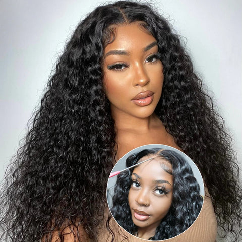 LALAS Hair Water Wave Lace Closure Wig Lace Front 100% Human Hair