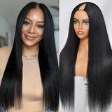 LALAS Hair Perruque V-Part cheveux humains 100% Yaki lisse - Glueless