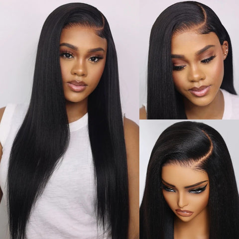 LALAS Hair  7x5 13x4 Yaki Straight Wig 100% Human Hair 150% Density