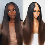 LALAS Hair Perruque V-Part cheveux humains 100% Yaki lisse - Glueless